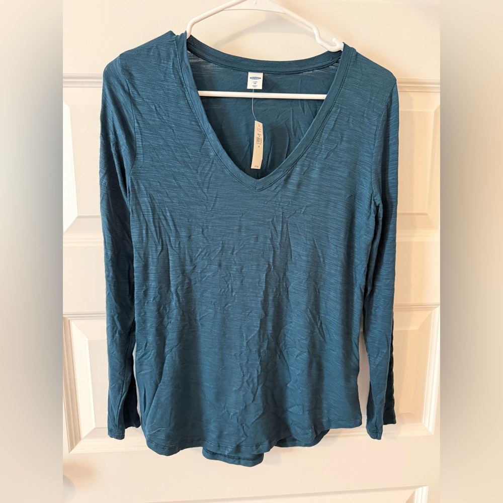 Old Navy Teal Long Sleeve V-Neck Top